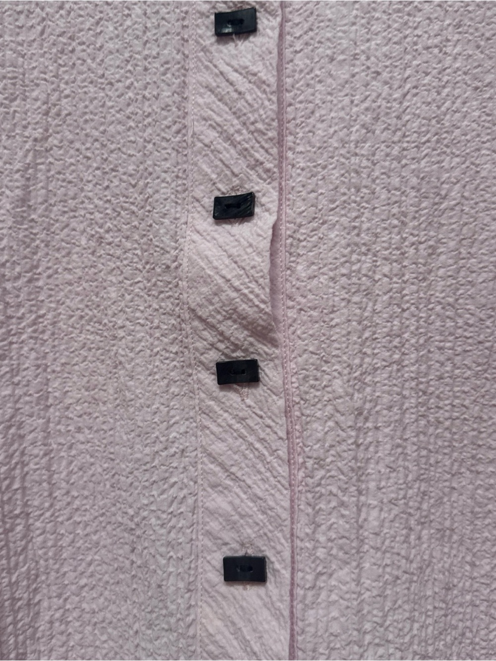Habitat Light Pink Textured Button-Up Top with Black Buttons - Picture 5 of 8